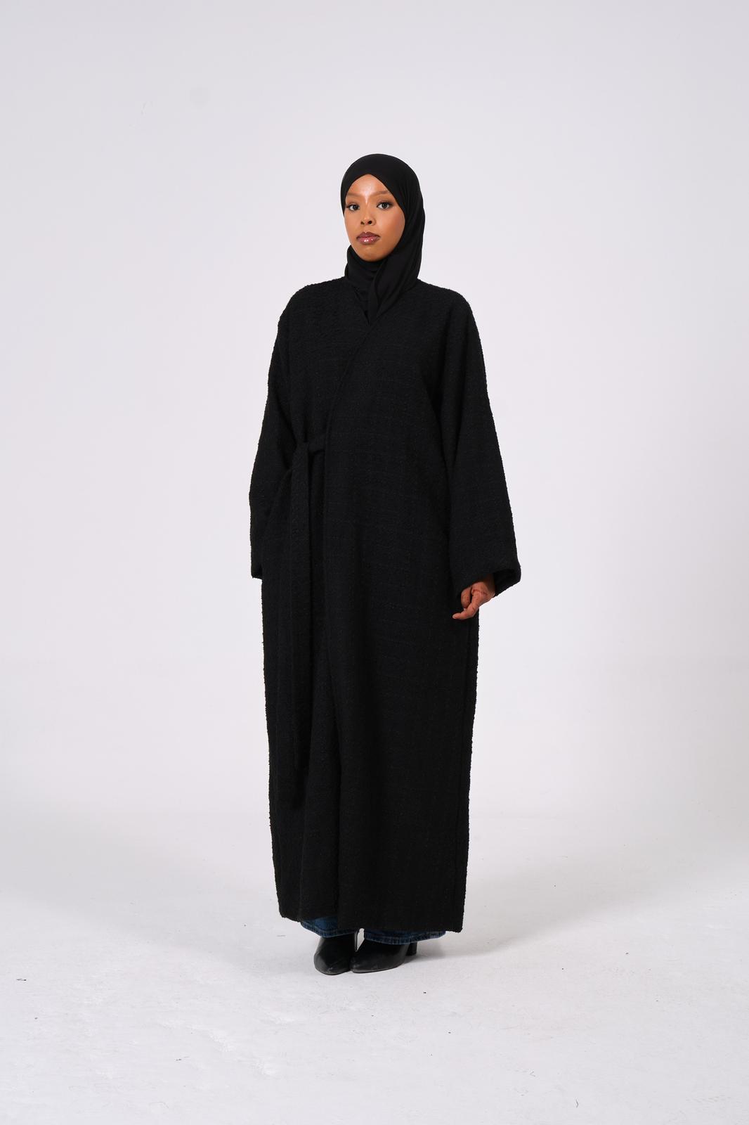 BLACK TWEED ABAYA