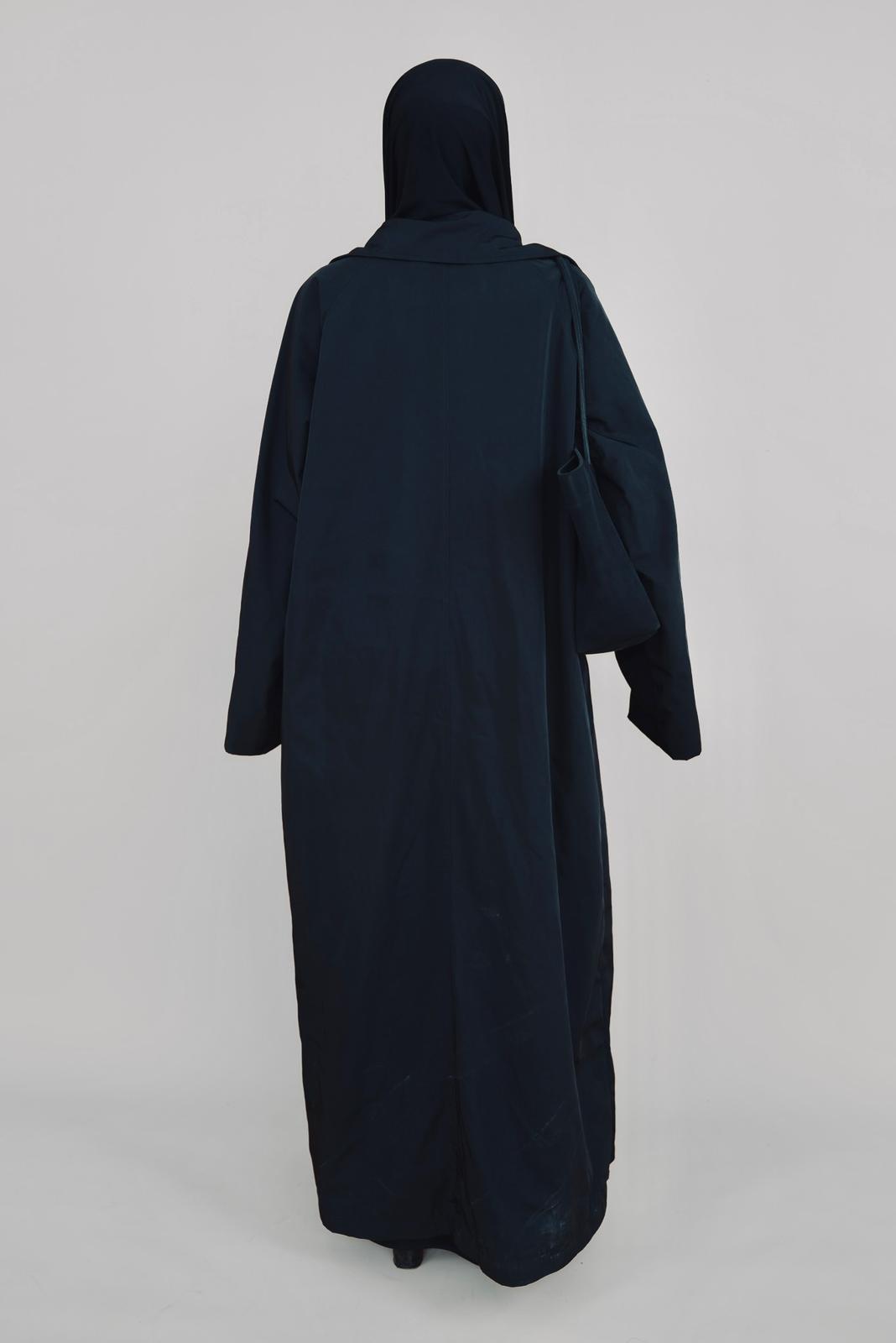 Black Maxi Trench Abaya Coat