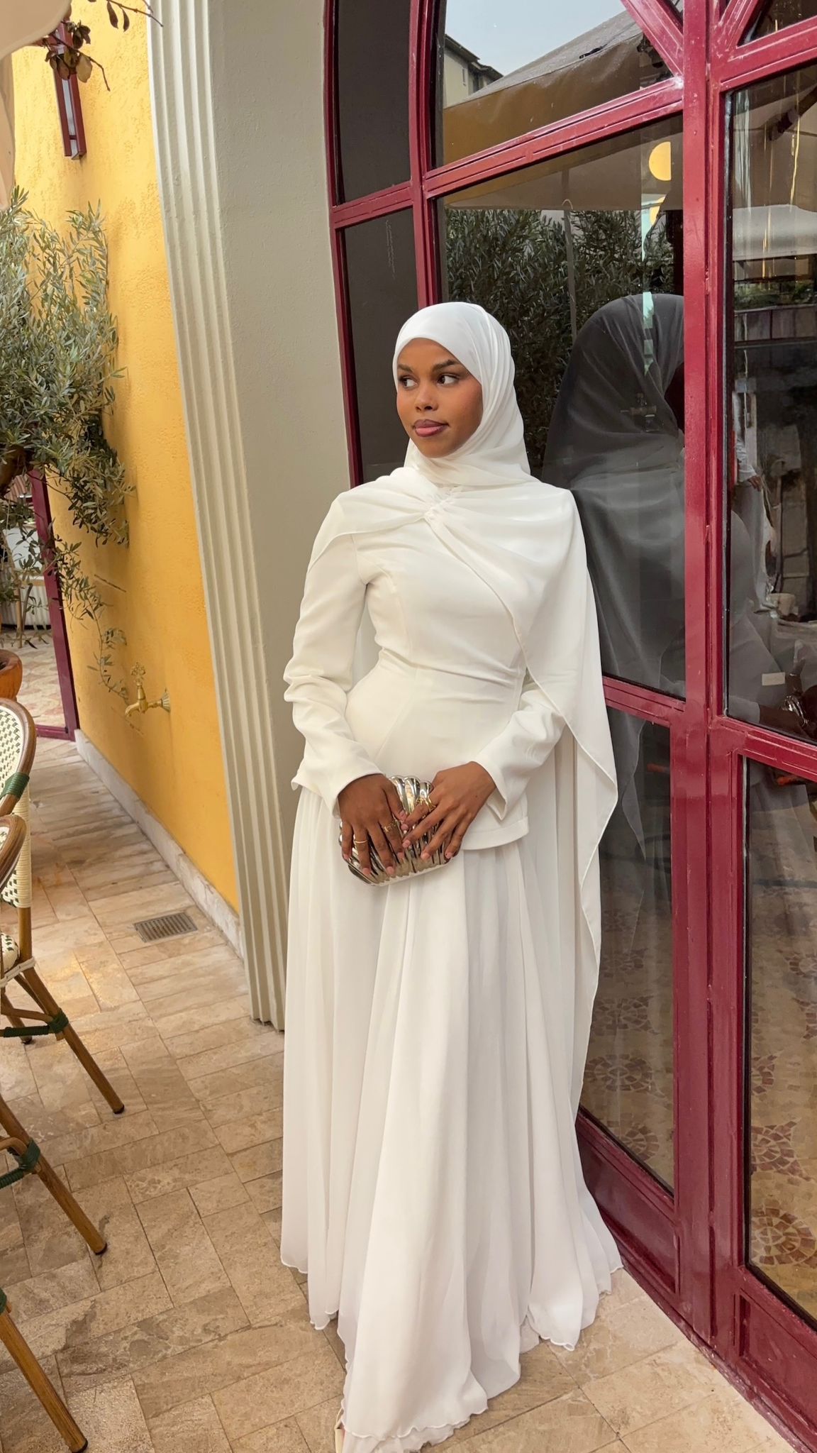 White evening dress