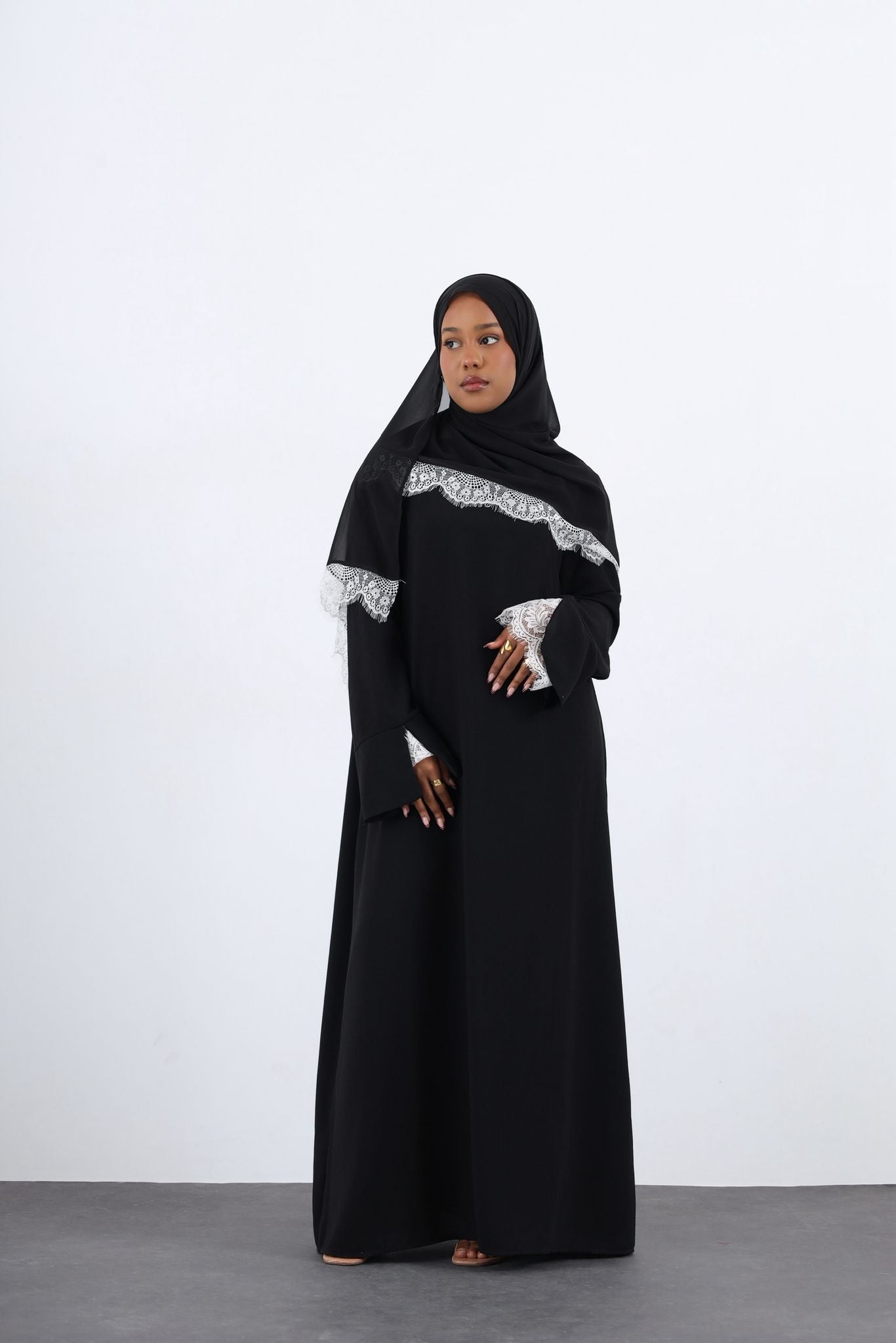 THE CREPE LACE ABAYA SET