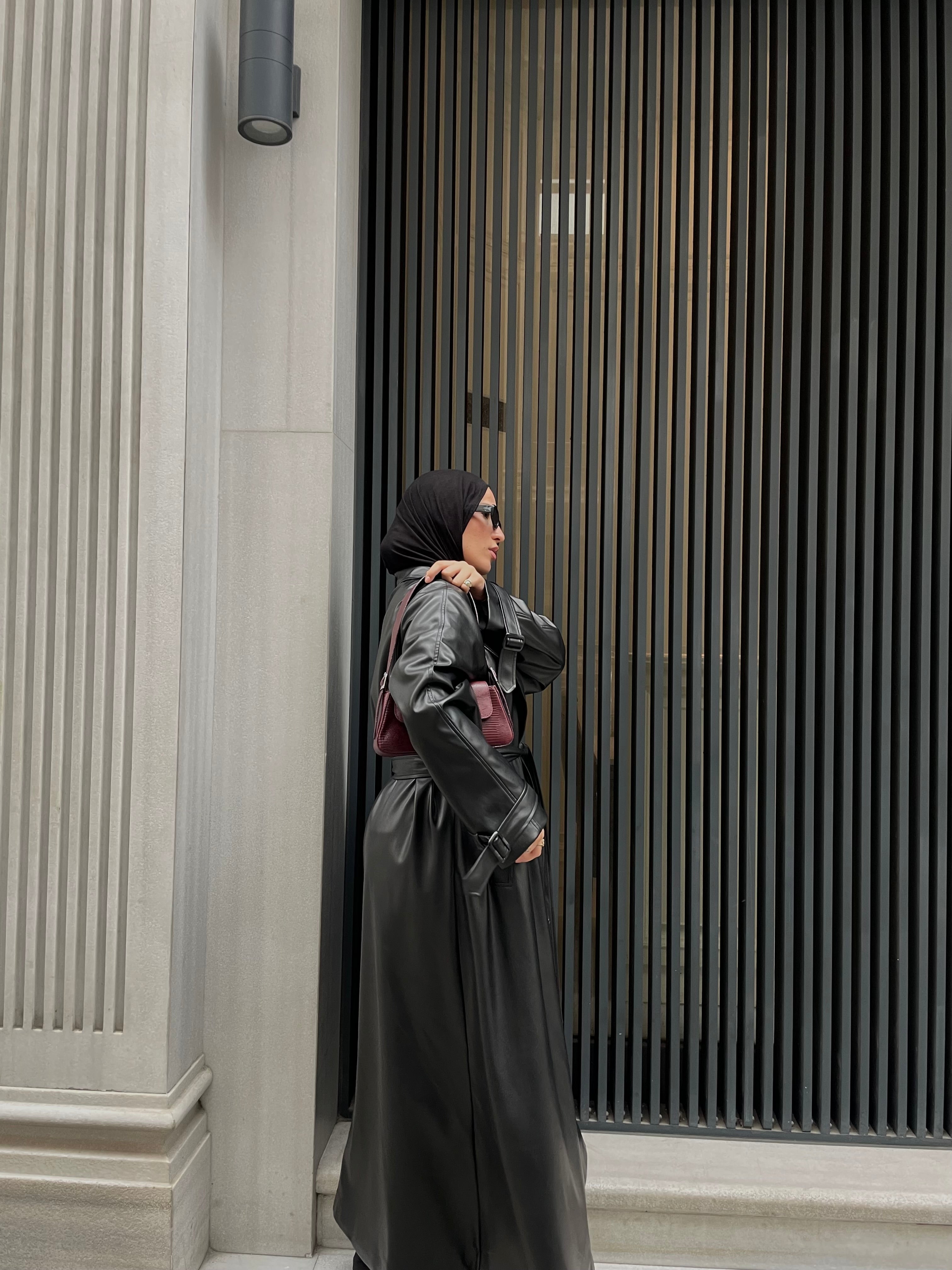 Black maxi leather