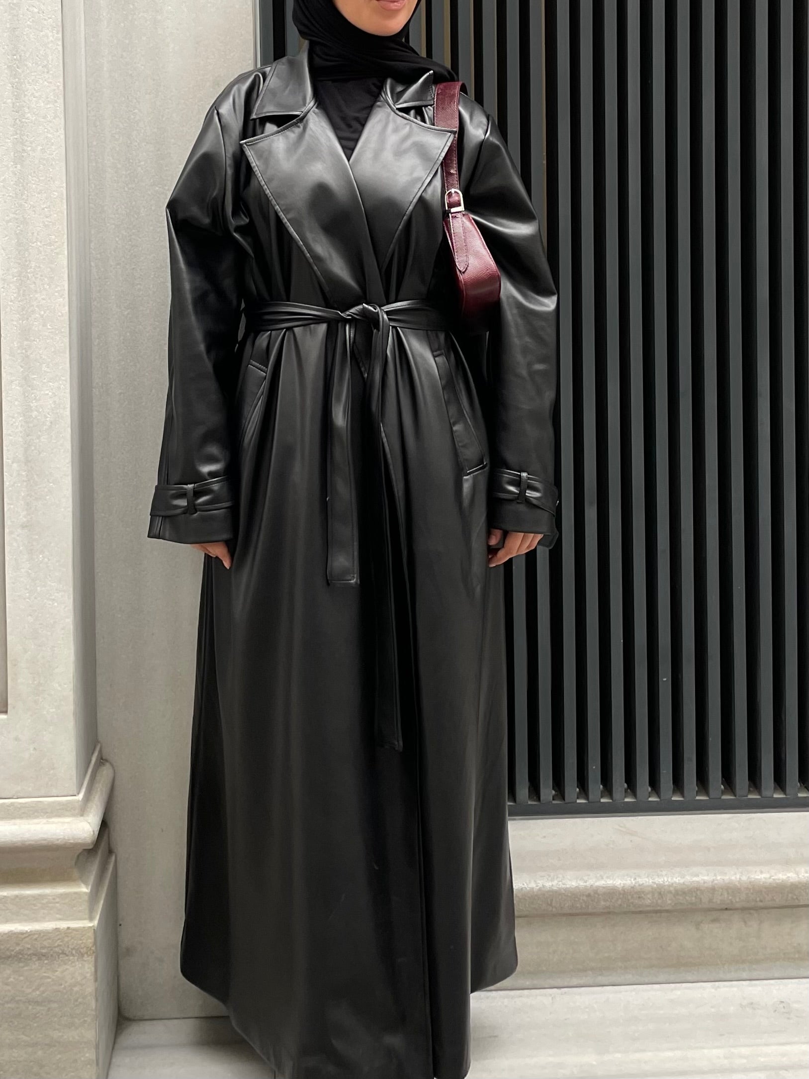 Black maxi leather