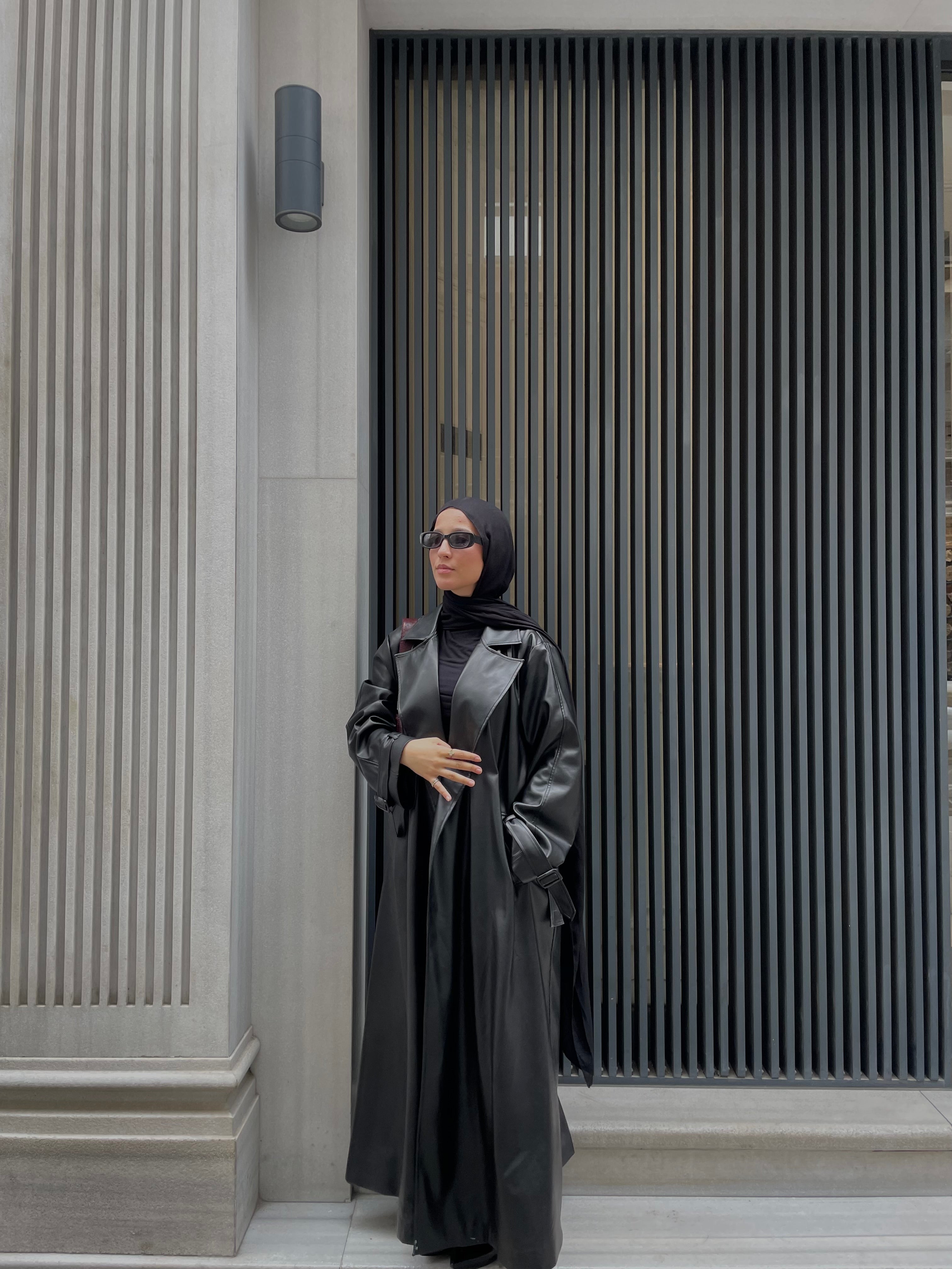 Black maxi leather