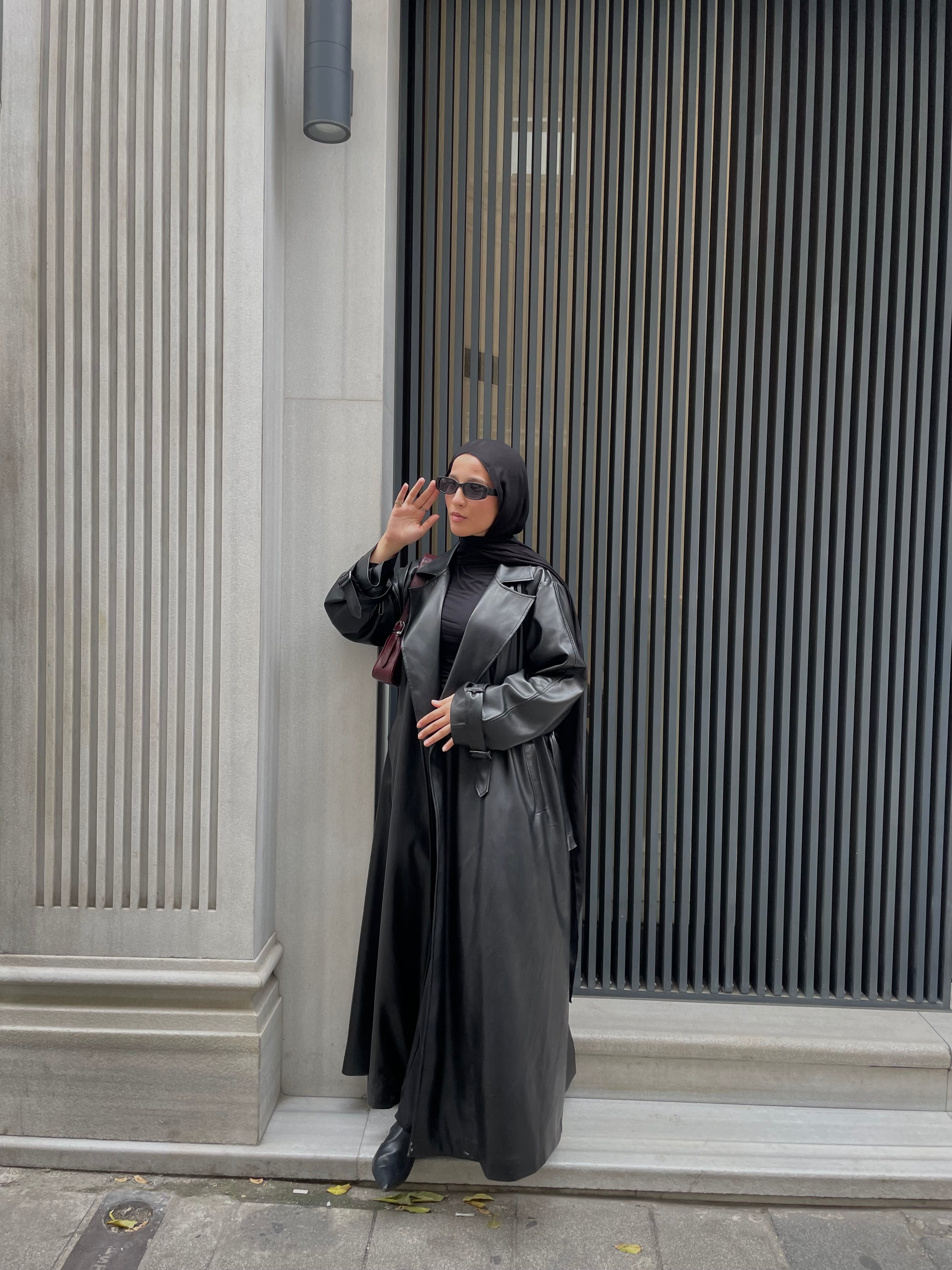 Black maxi leather