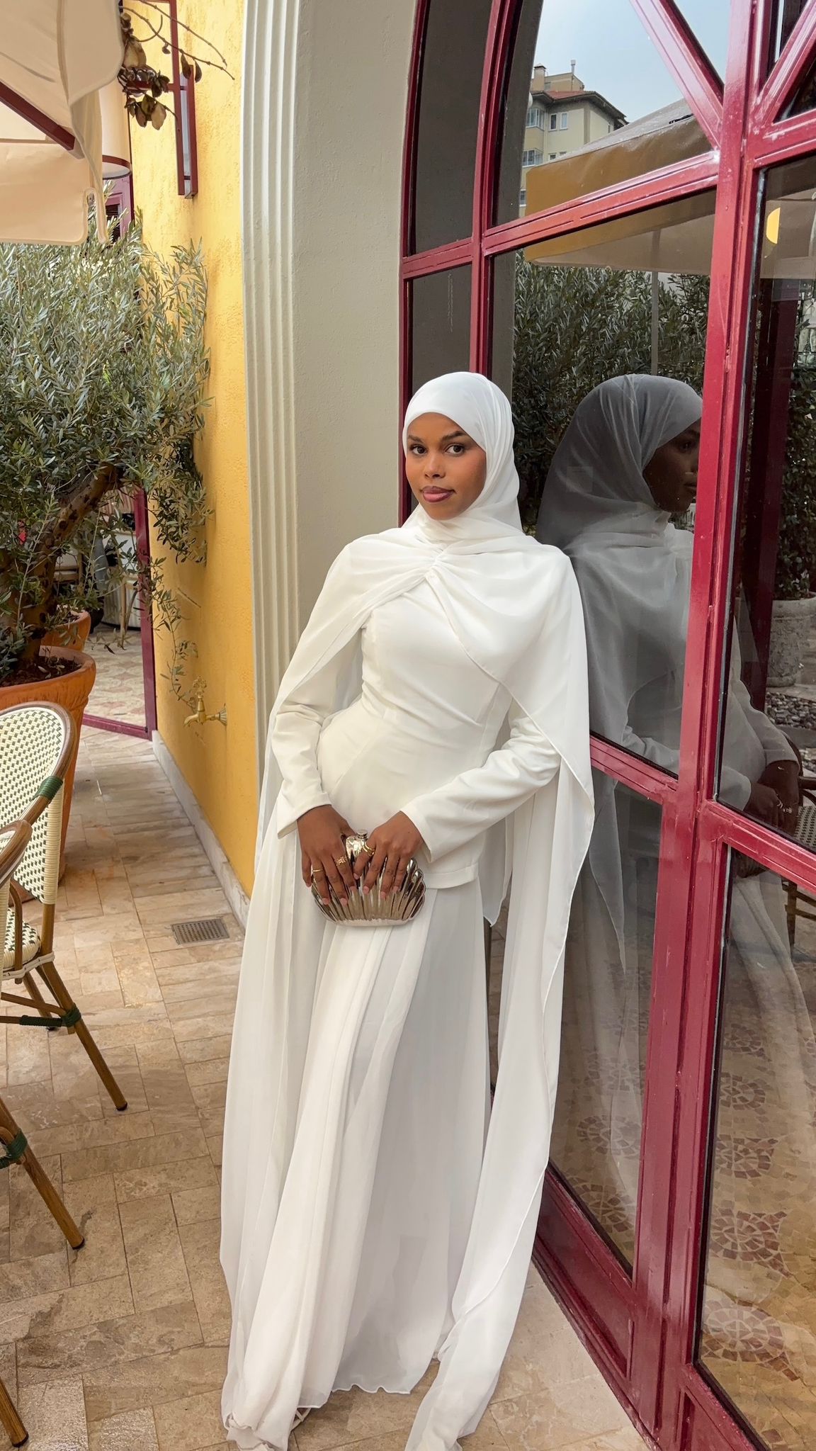 White evening dress